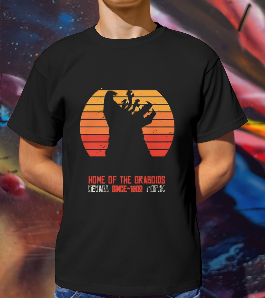 Perfection Nevada Home Of The Graboids Since 1902 Pop 14 Vintage Sunset T-Shirt