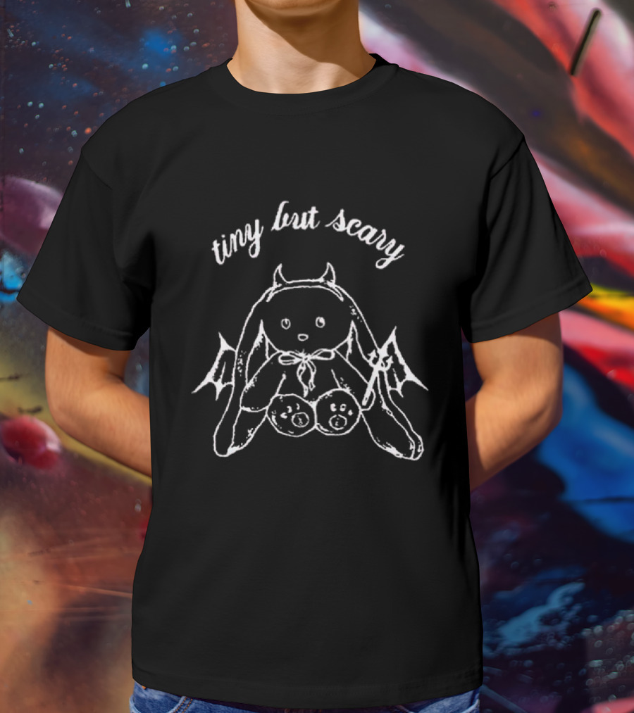 Tiny But Scary Bat-Winged Plush Bunny T-Shirt
