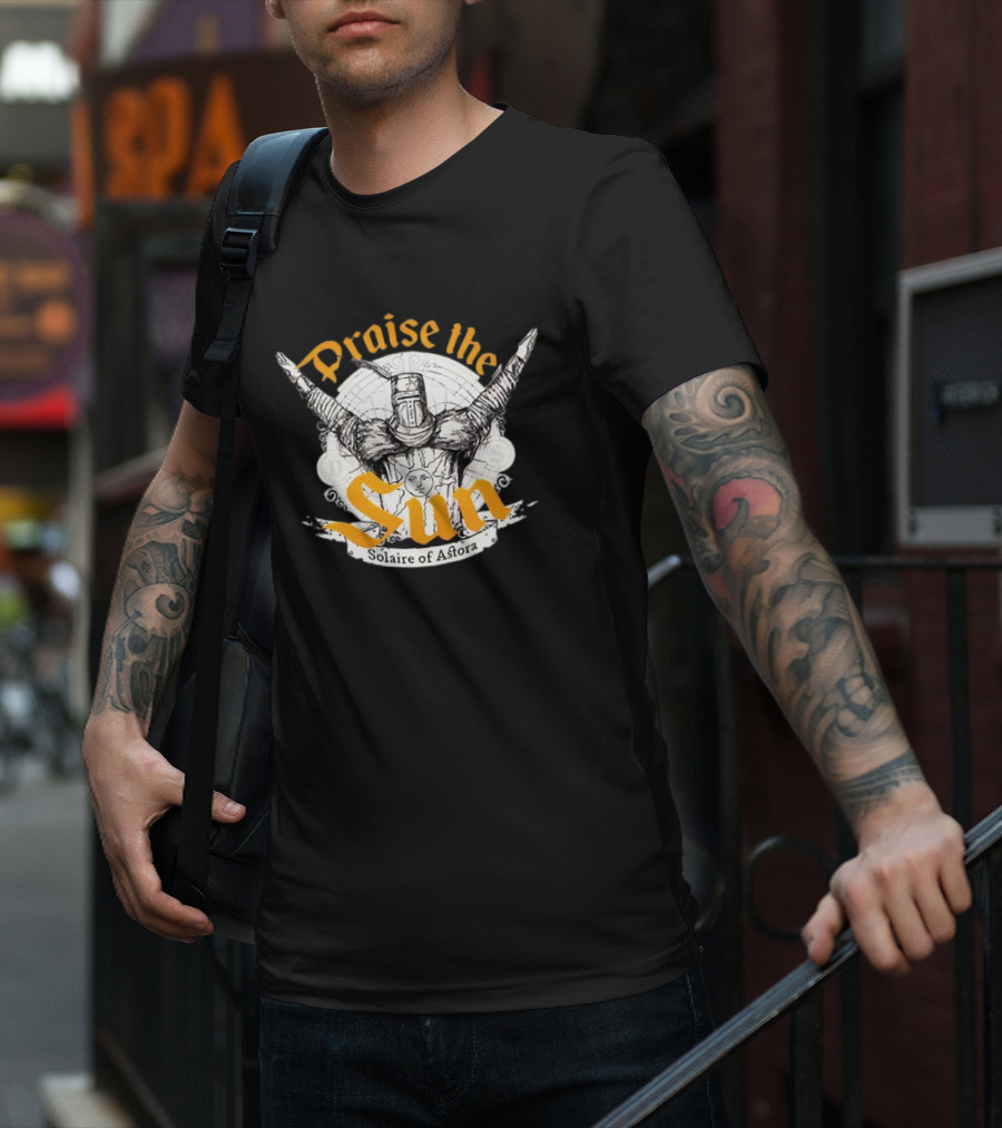 Praise The Sun Solaire Of Astora Dark Souls Iconic Knight T-Shirt