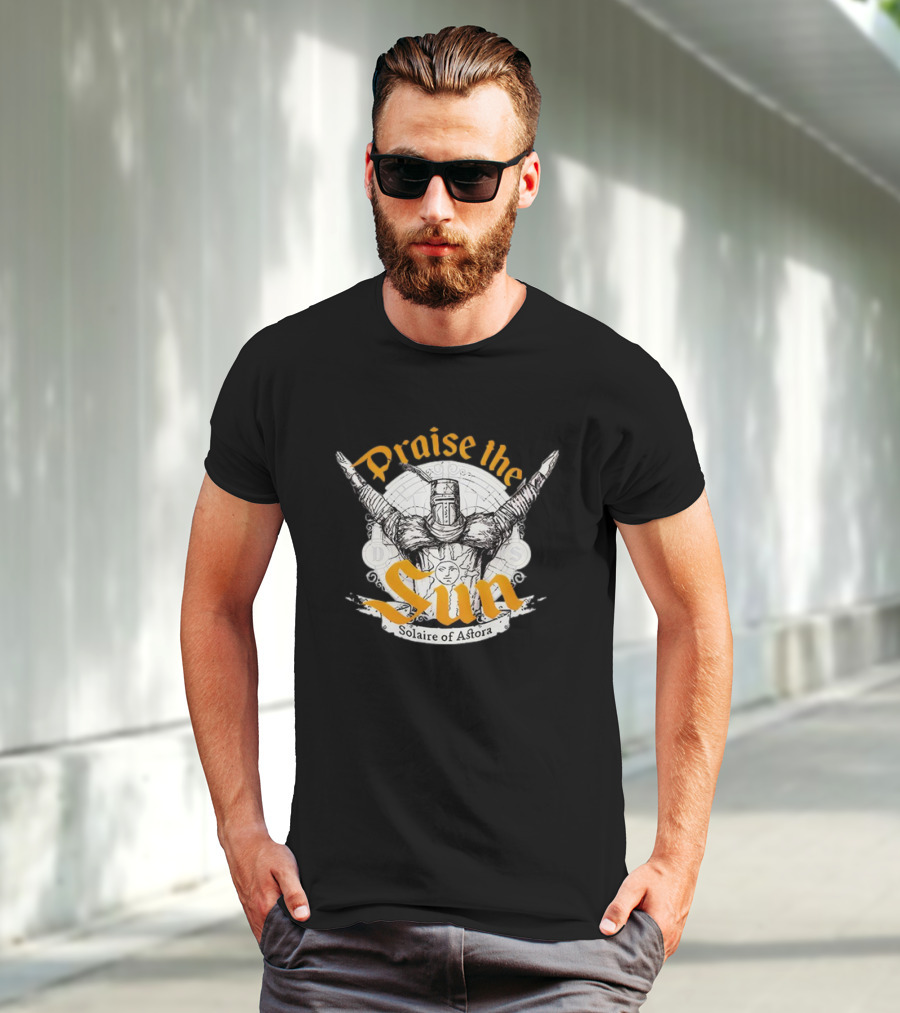 Praise The Sun Solaire Of Astora Dark Souls Iconic Knight T-Shirt