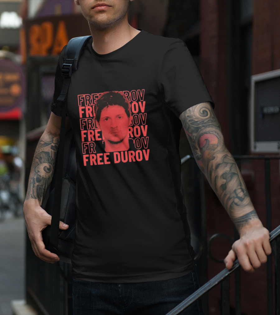 FREE DUROV Pavel Durov Stacked Repeat T-Shirt
