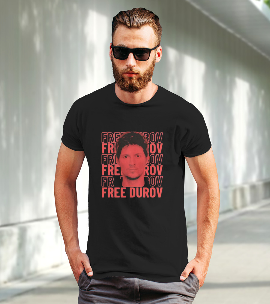 FREE DUROV Pavel Durov Stacked Repeat T-Shirt