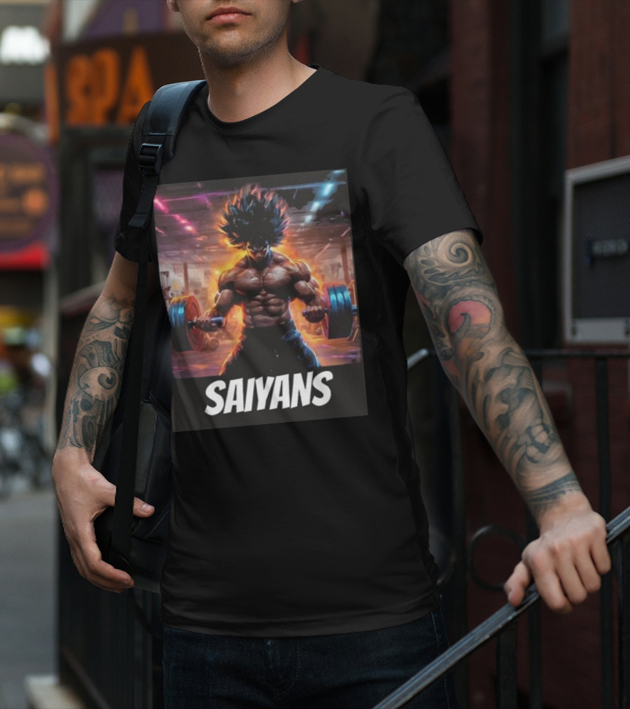 Saiyan Workout Gym Motivation Saiyans Strength Training Anime Fusion T-Shirt