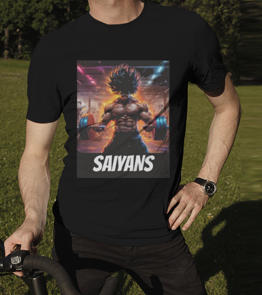 Saiyan Workout Gym Motivation Saiyans Strength Training Anime Fusion T-Shirt