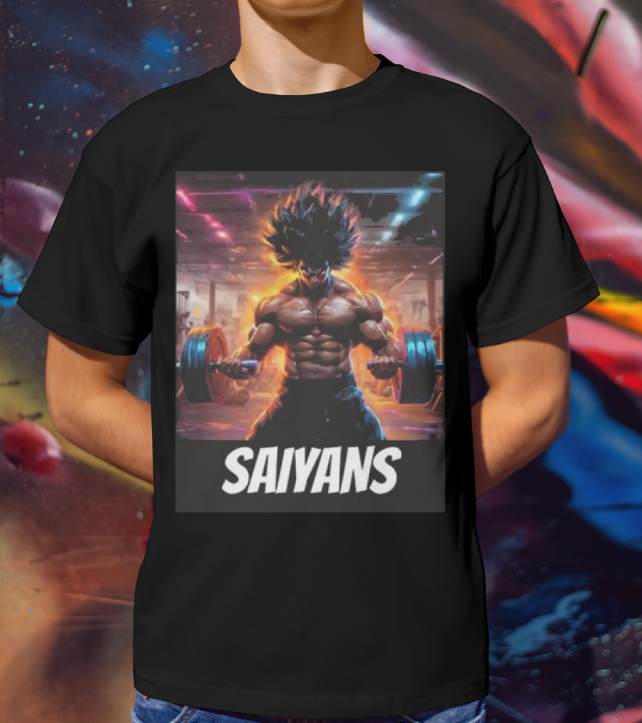 Saiyan Workout Gym Motivation Saiyans Strength Training Anime Fusion T-Shirt