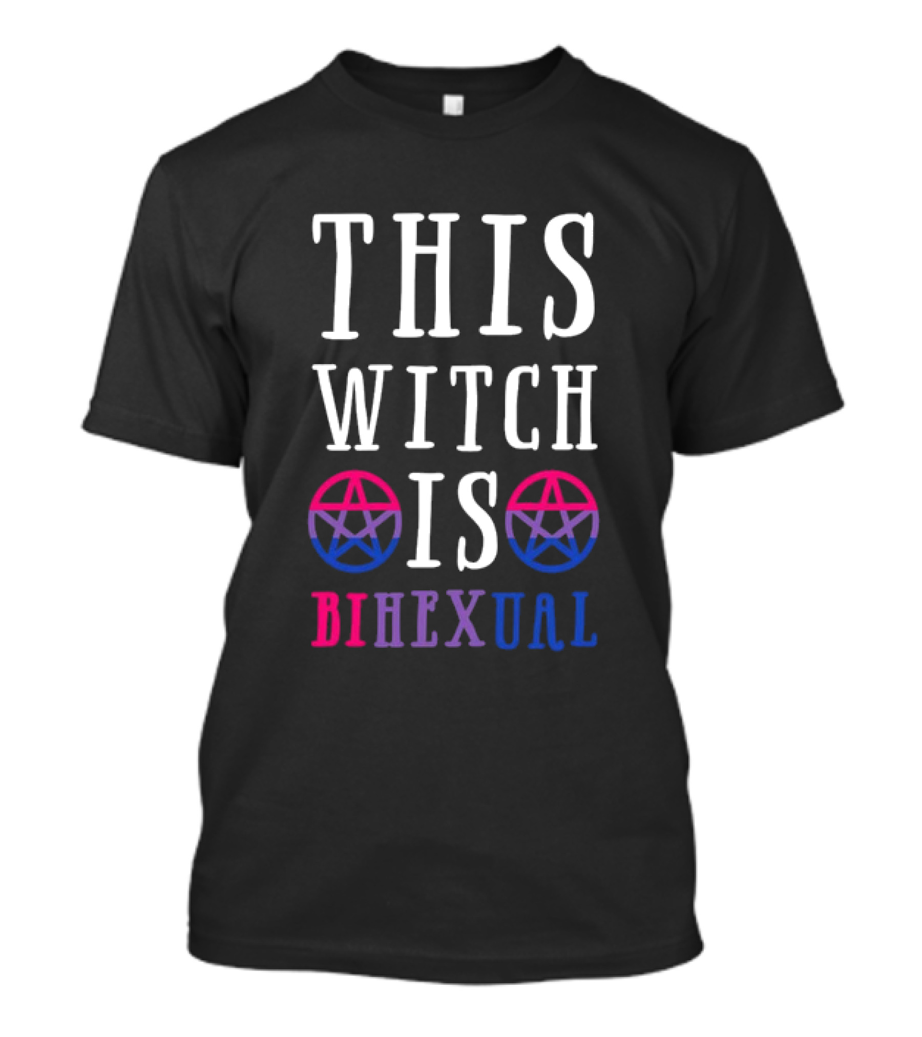 This Witch Is Bihexual With Pink And Blue Pentagrams T-Shirt