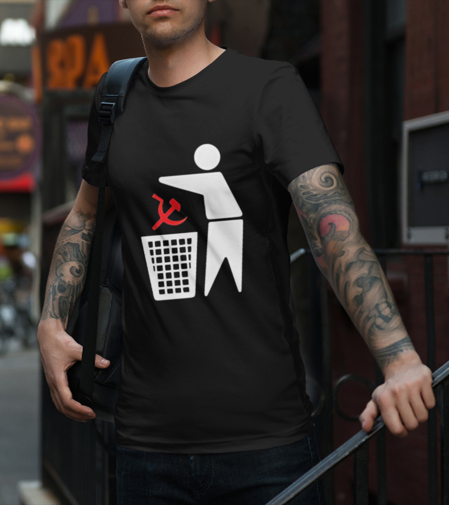 Communism Trash Can Hammer Sickle Disposal T-Shirt