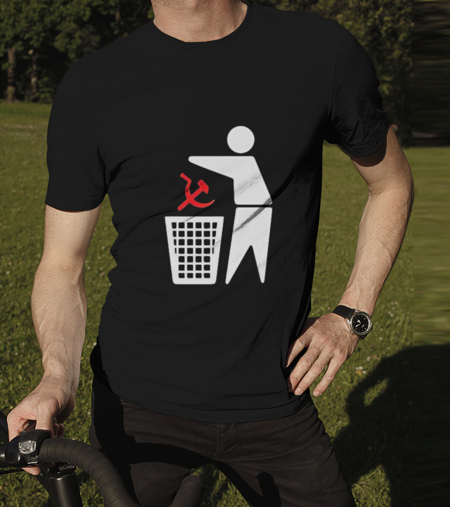 Communism Trash Can Hammer Sickle Disposal T-Shirt