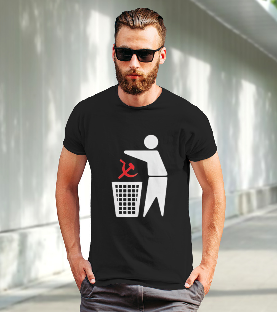 Communism Trash Can Hammer Sickle Disposal T-Shirt