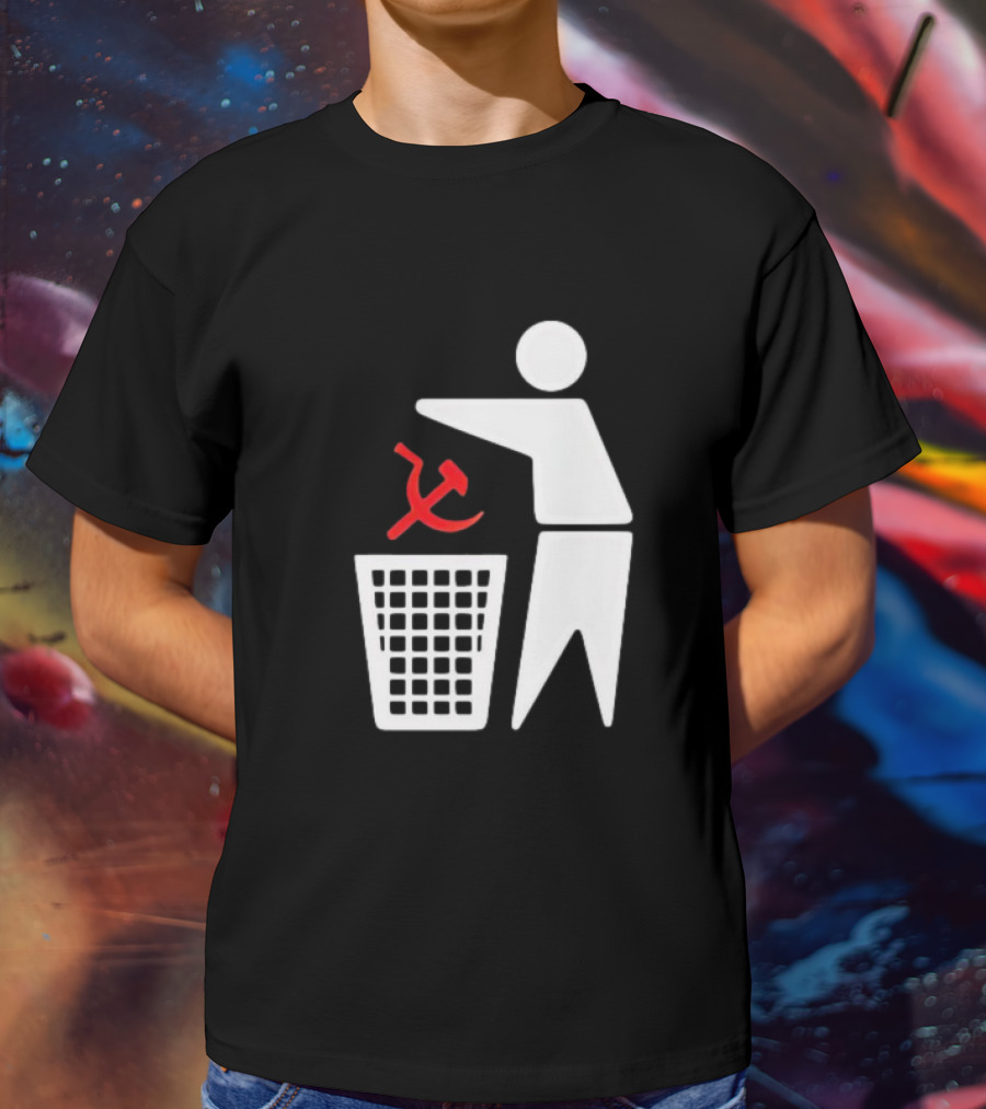 Communism Trash Can Hammer Sickle Disposal T-Shirt