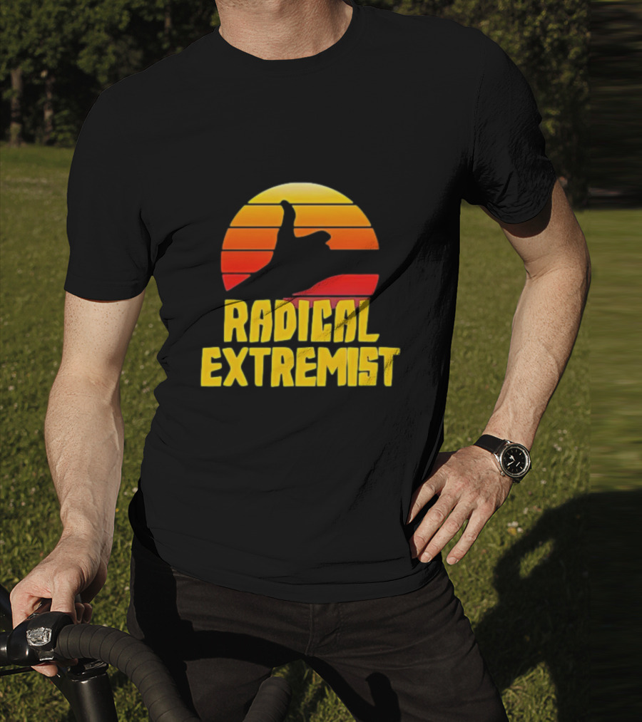 Radical Extremist Vintage Sunset Shaka Hand Gesture T-Shirt