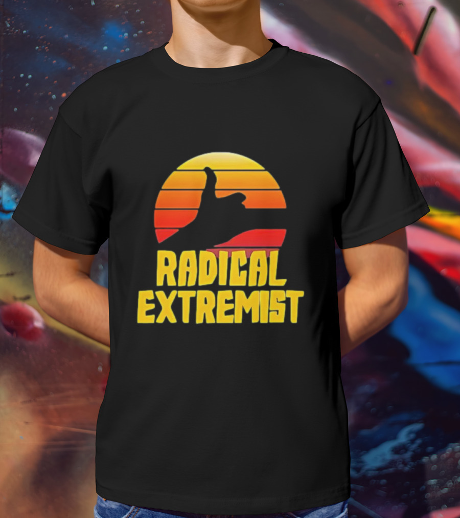 Radical Extremist Vintage Sunset Shaka Hand Gesture T-Shirt