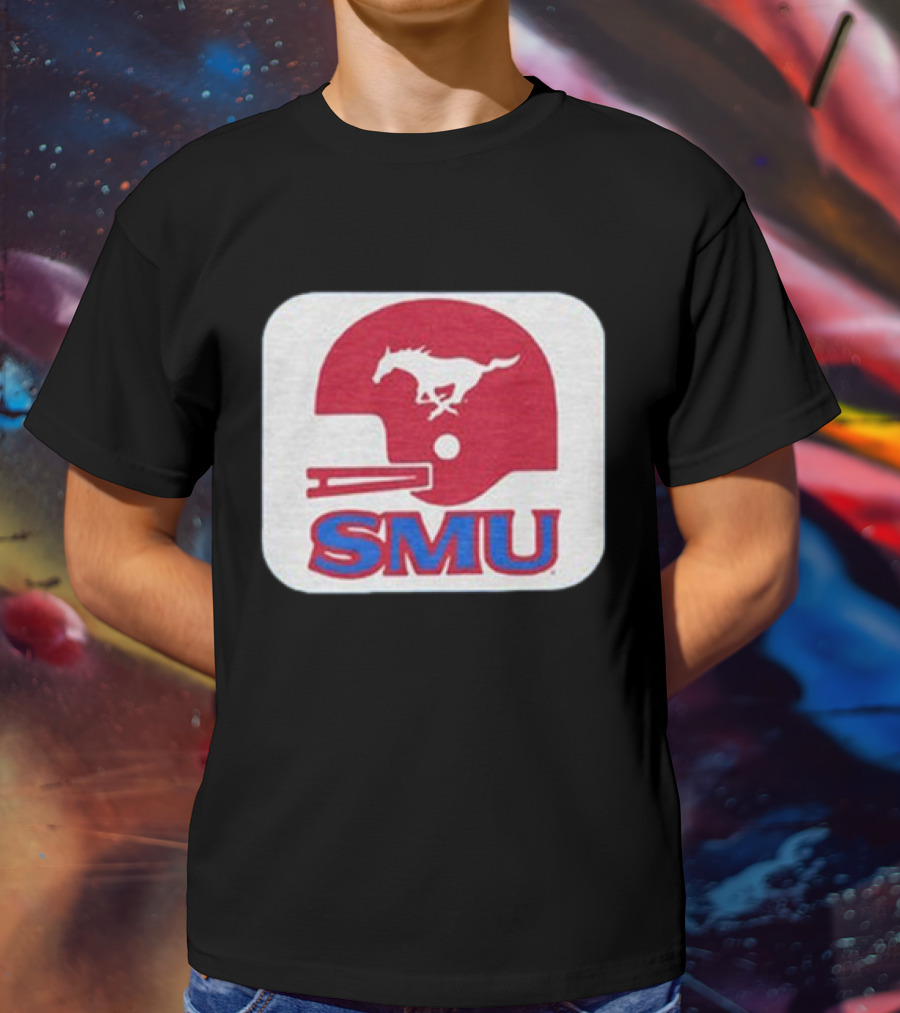 SMU Mustangs Football Red Helmet T-Shirt