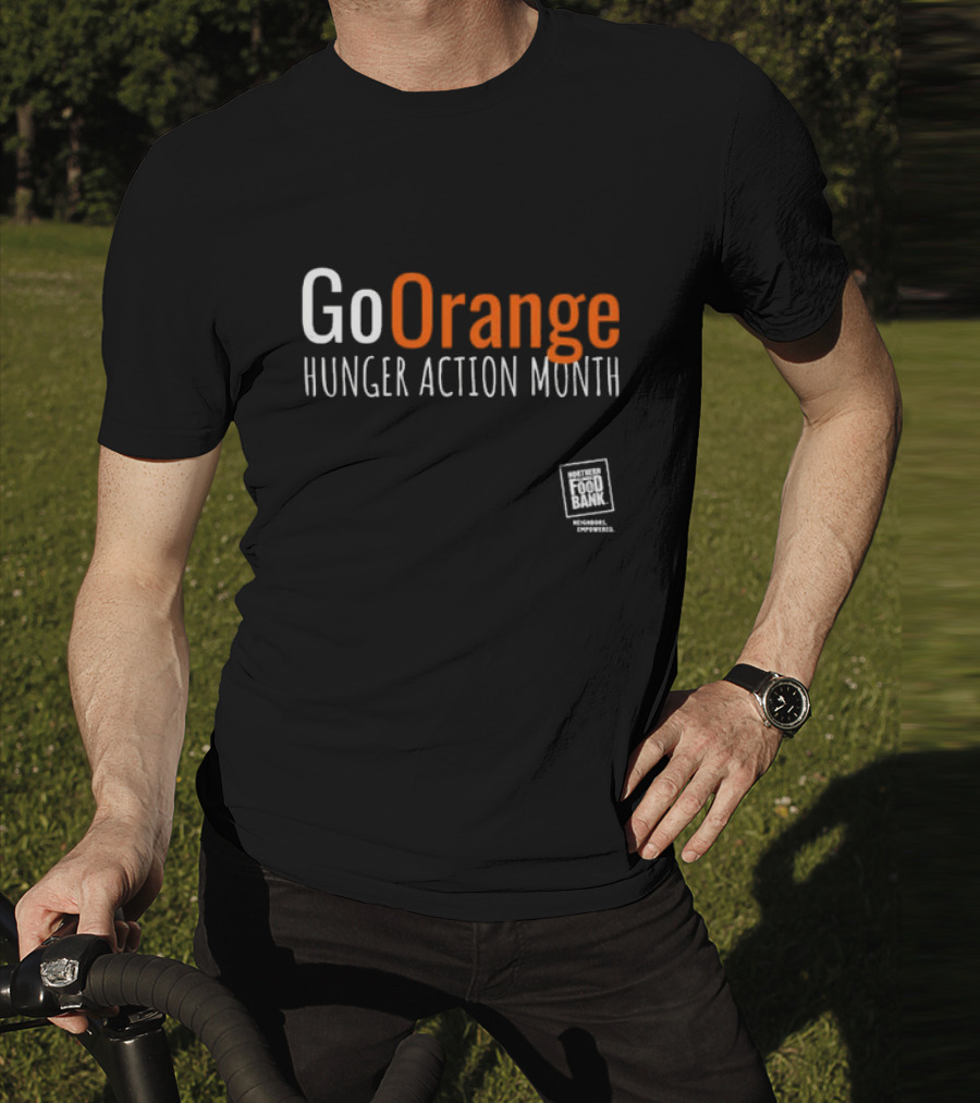Go Orange Hunger Action Month Northern Illinois Food Bank Message Empowered T-Shirt