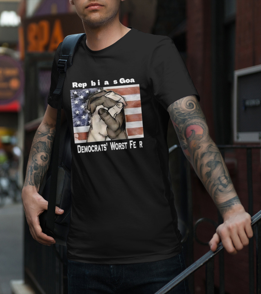 Republicans Goal Democrats' Worst Fear American Flag Handshake T-Shirt