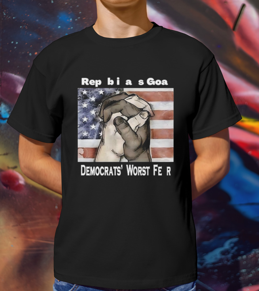 Republicans Goal Democrats' Worst Fear American Flag Handshake T-Shirt