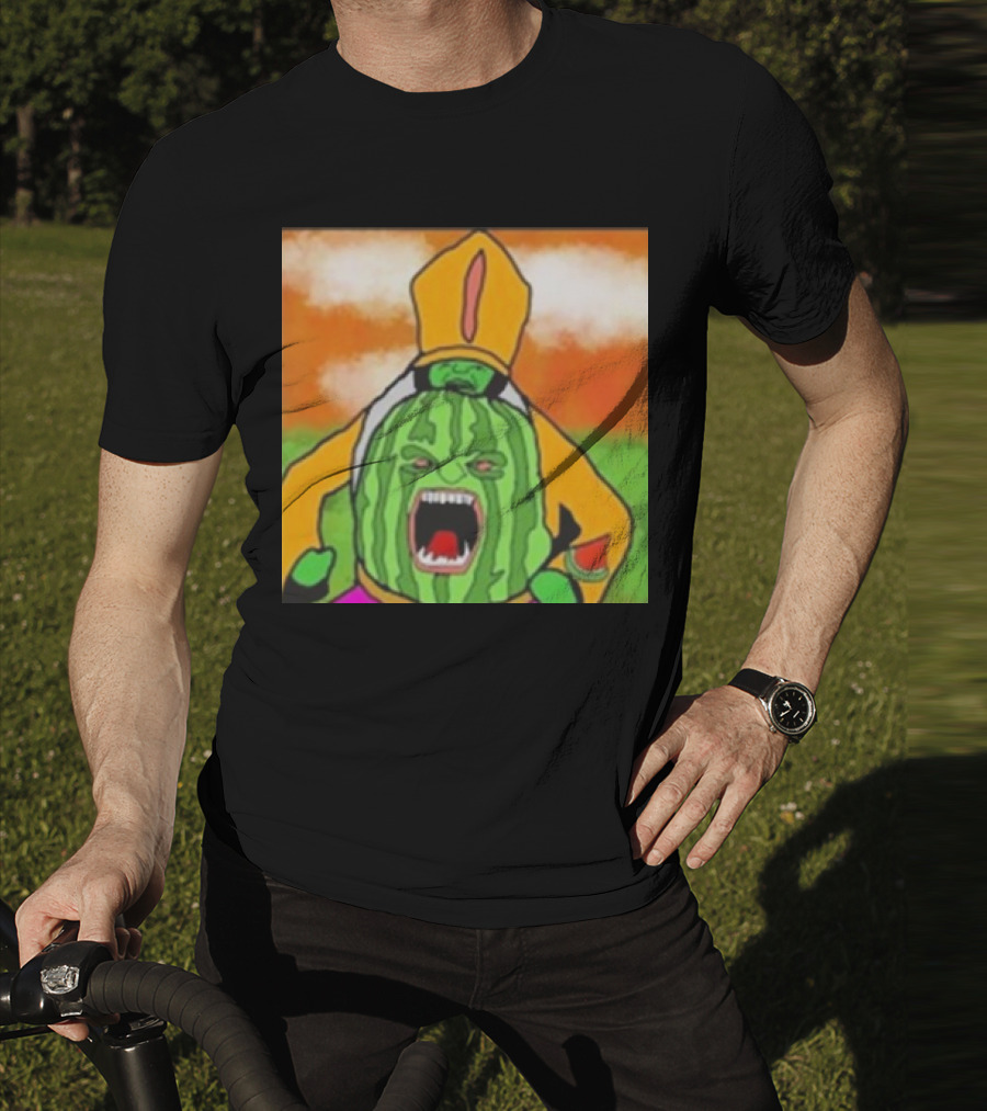 Angry Watermelon Priest In Colorful Robes T-Shirt