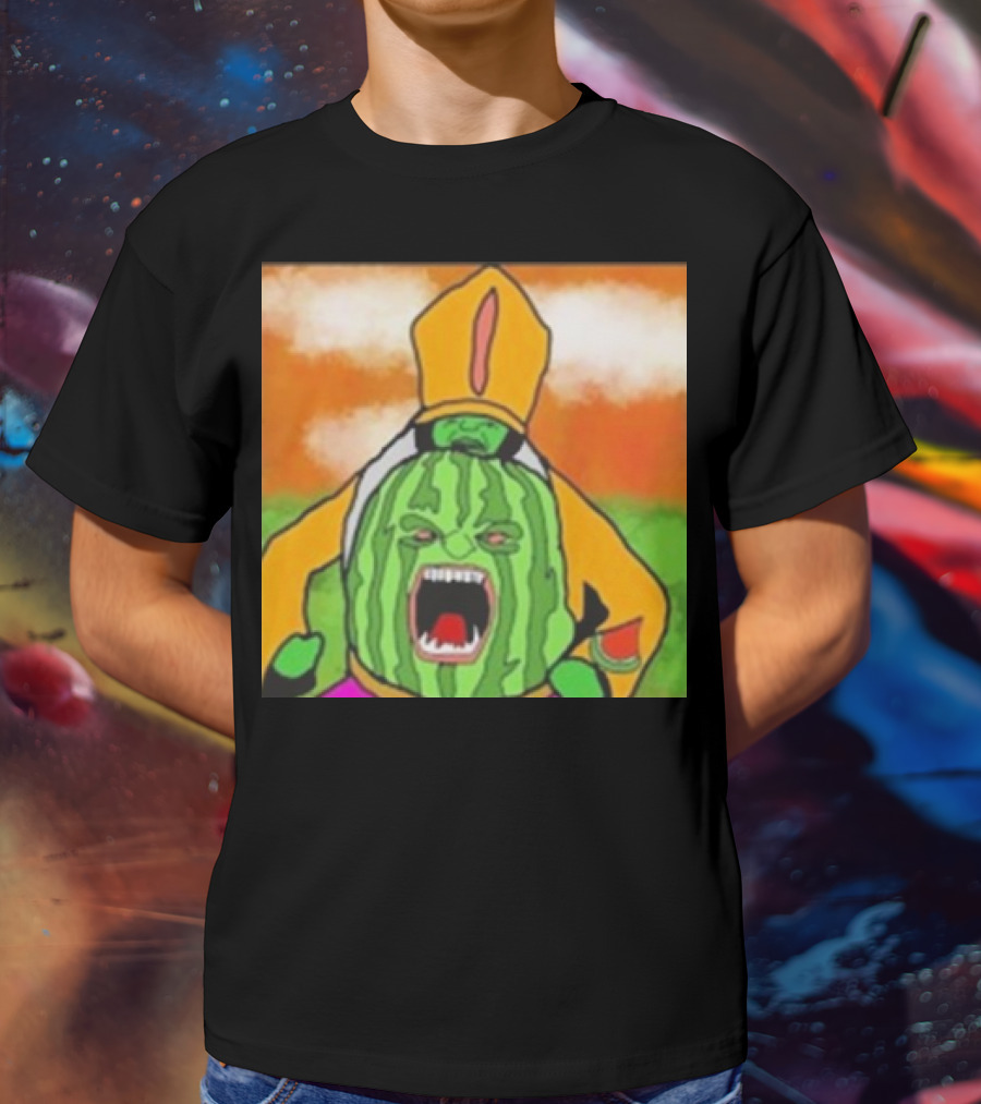 Angry Watermelon Priest In Colorful Robes T-Shirt