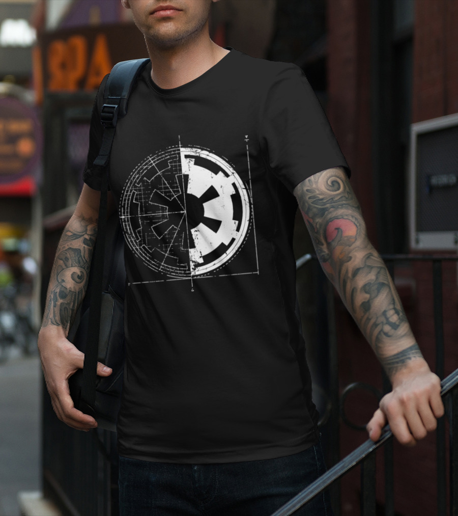 Galactic Empire Emblem Blueprint Schematic Diagram T-Shirt