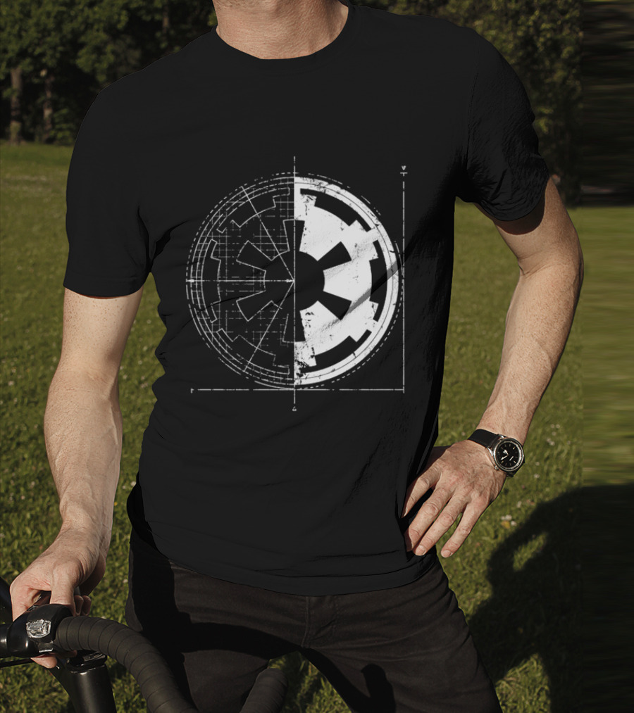 Galactic Empire Emblem Blueprint Schematic Diagram T-Shirt