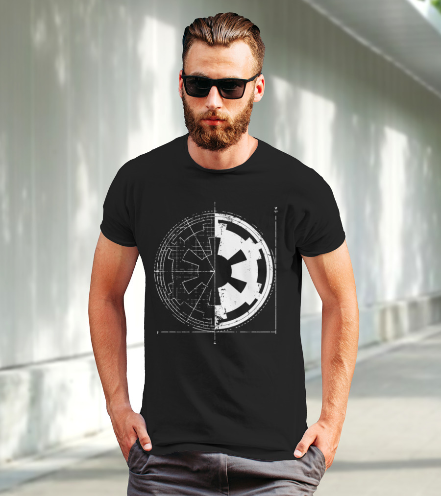 Galactic Empire Emblem Blueprint Schematic Diagram T-Shirt