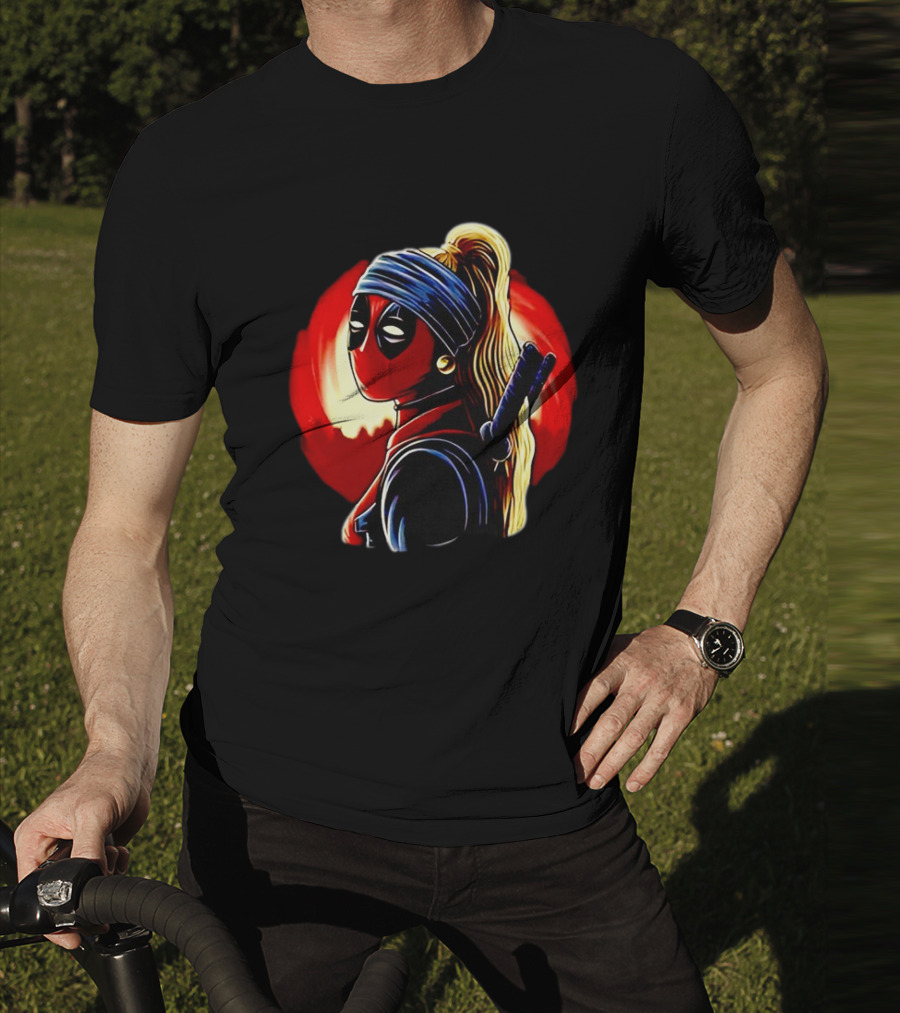 Ladypool Meets Vermeer’s Girl With A Pearl Earring Fusion T-Shirt