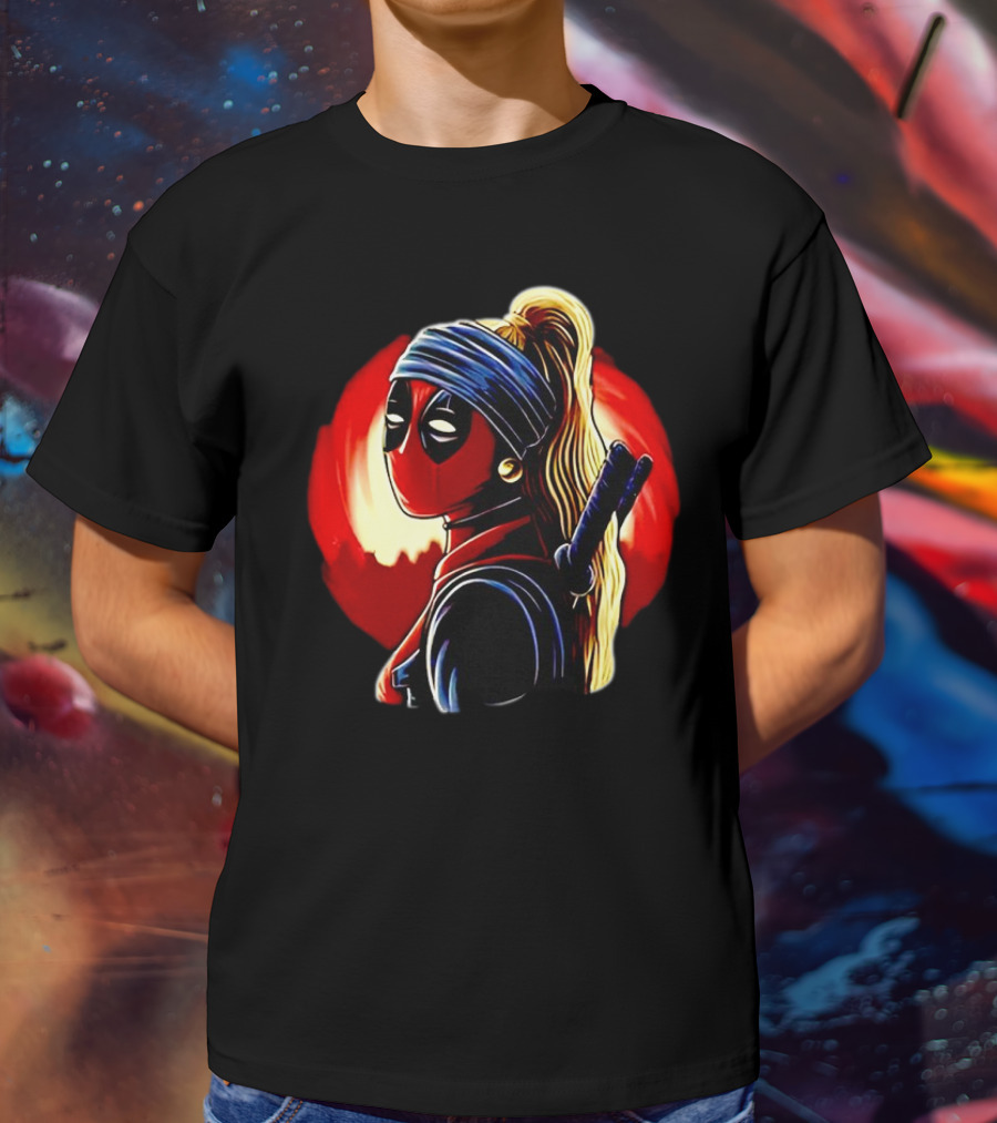 Ladypool Meets Vermeer’s Girl With A Pearl Earring Fusion T-Shirt