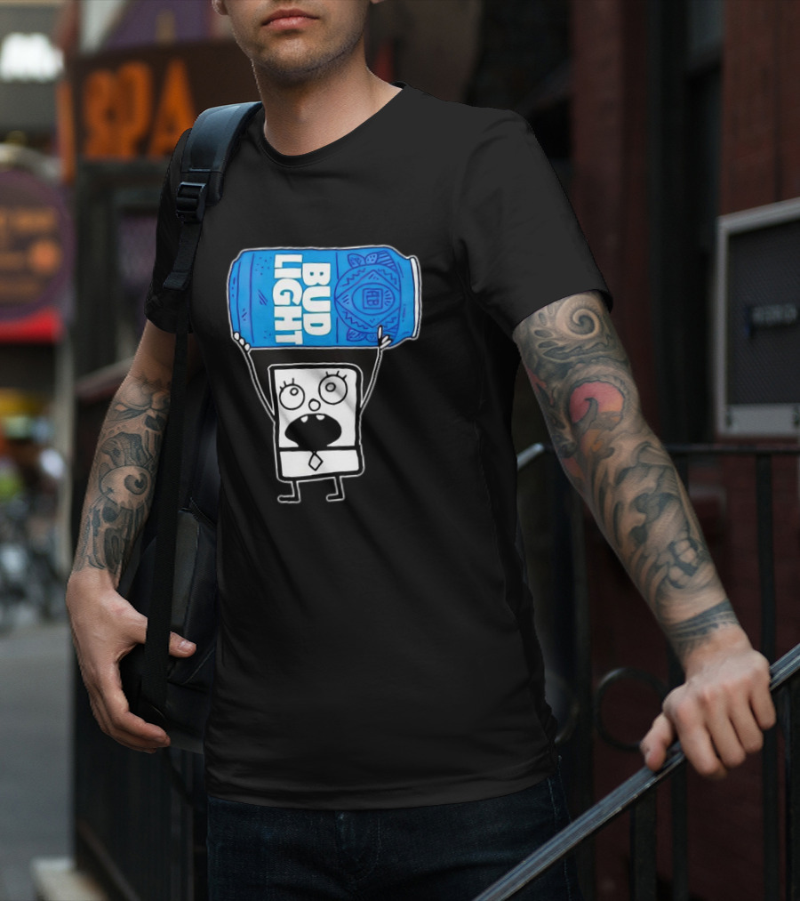 Doodlebob Holding Bud Light Can T-Shirt