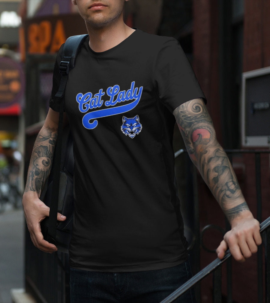 Cat Lady Wildcat Baseball Team T-Shirt