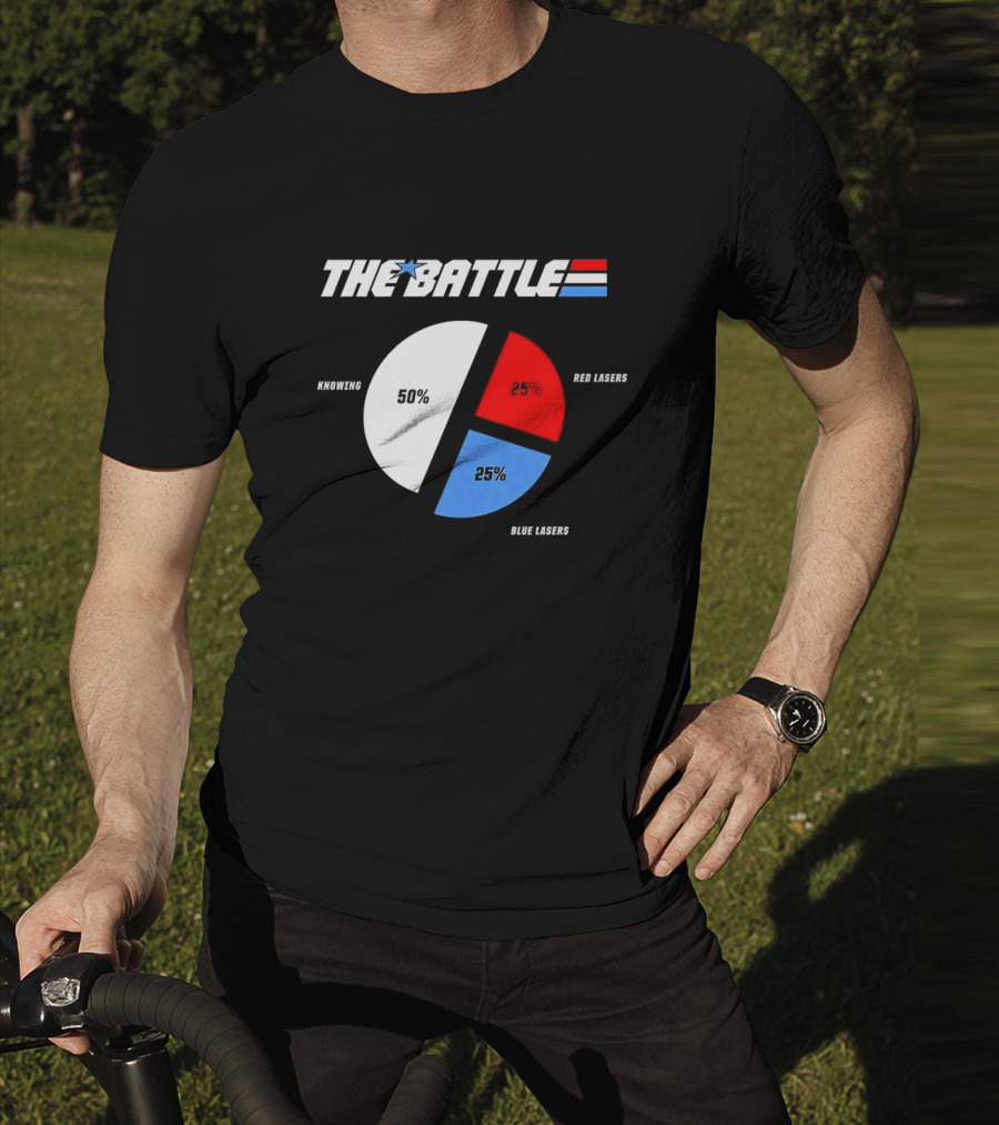 GI Joe Knowing Is Half The Battle Pie Chart Red Lasers Blue Lasers T-Shirt