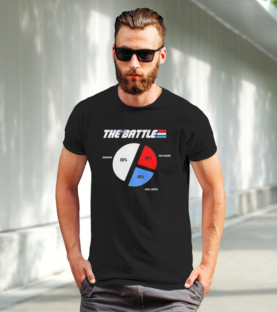 GI Joe Knowing Is Half The Battle Pie Chart Red Lasers Blue Lasers T-Shirt
