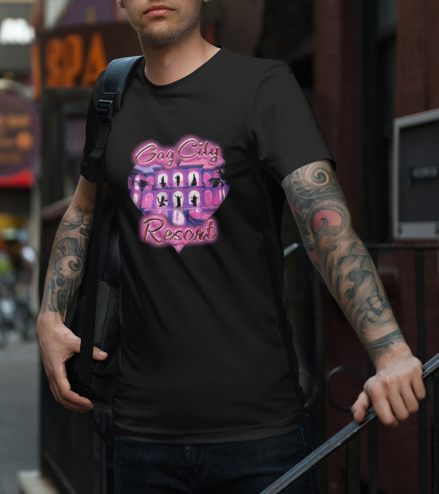 Gag City Resort Heart Silhouette Scene T-Shirt