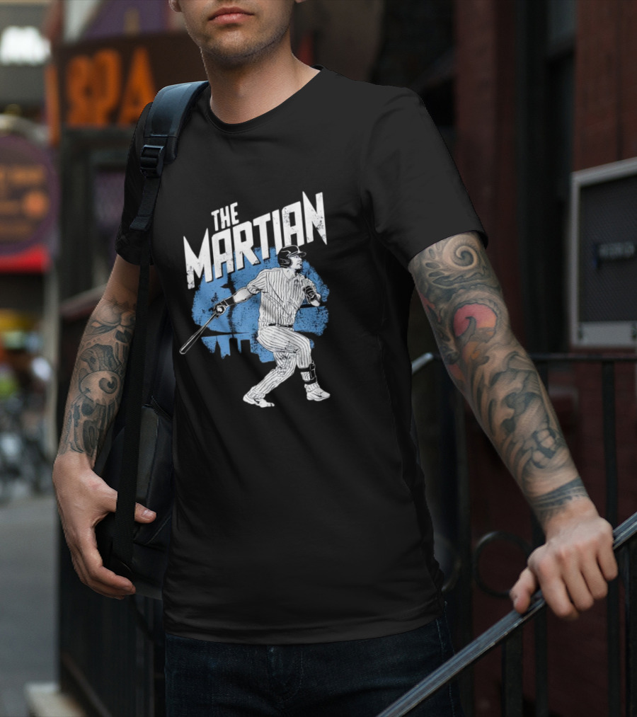 The Martian Jasson Dominguez New York Yankees Baseball Player Skyline T-Shirt