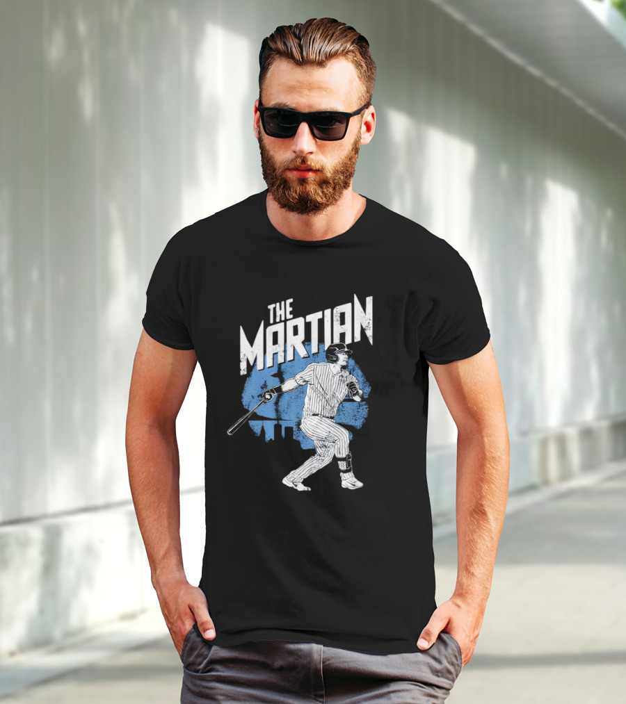 The Martian Jasson Dominguez New York Yankees Baseball Player Skyline T-Shirt