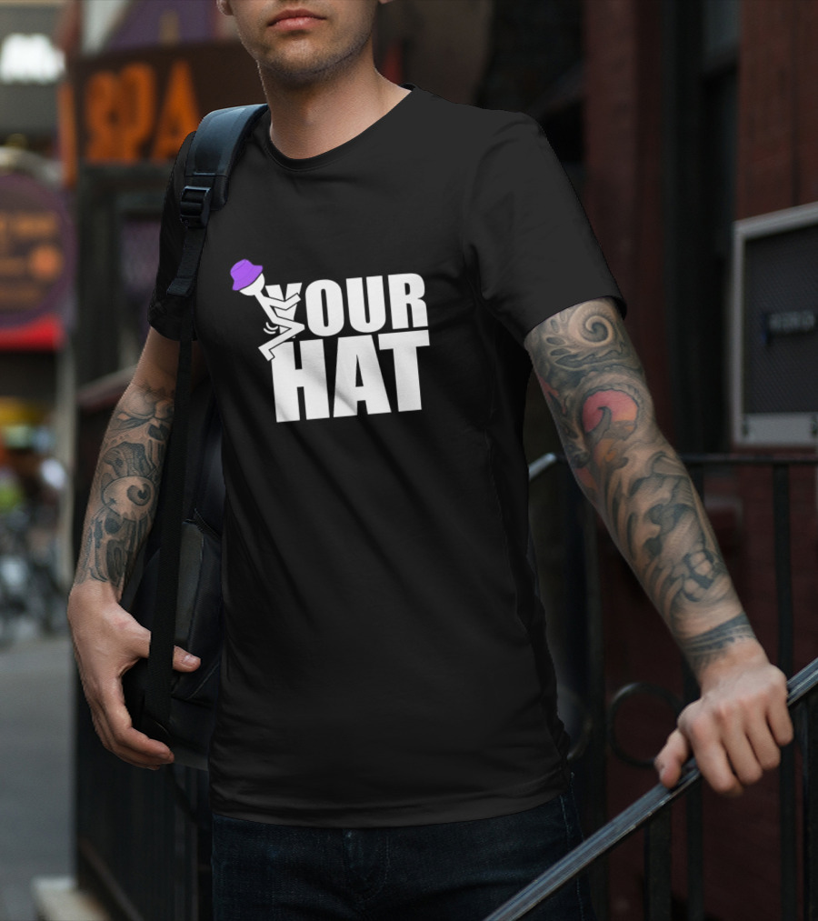 YOUR HAT Purple Bucket Stick Figure Cozy Vibe T-Shirt