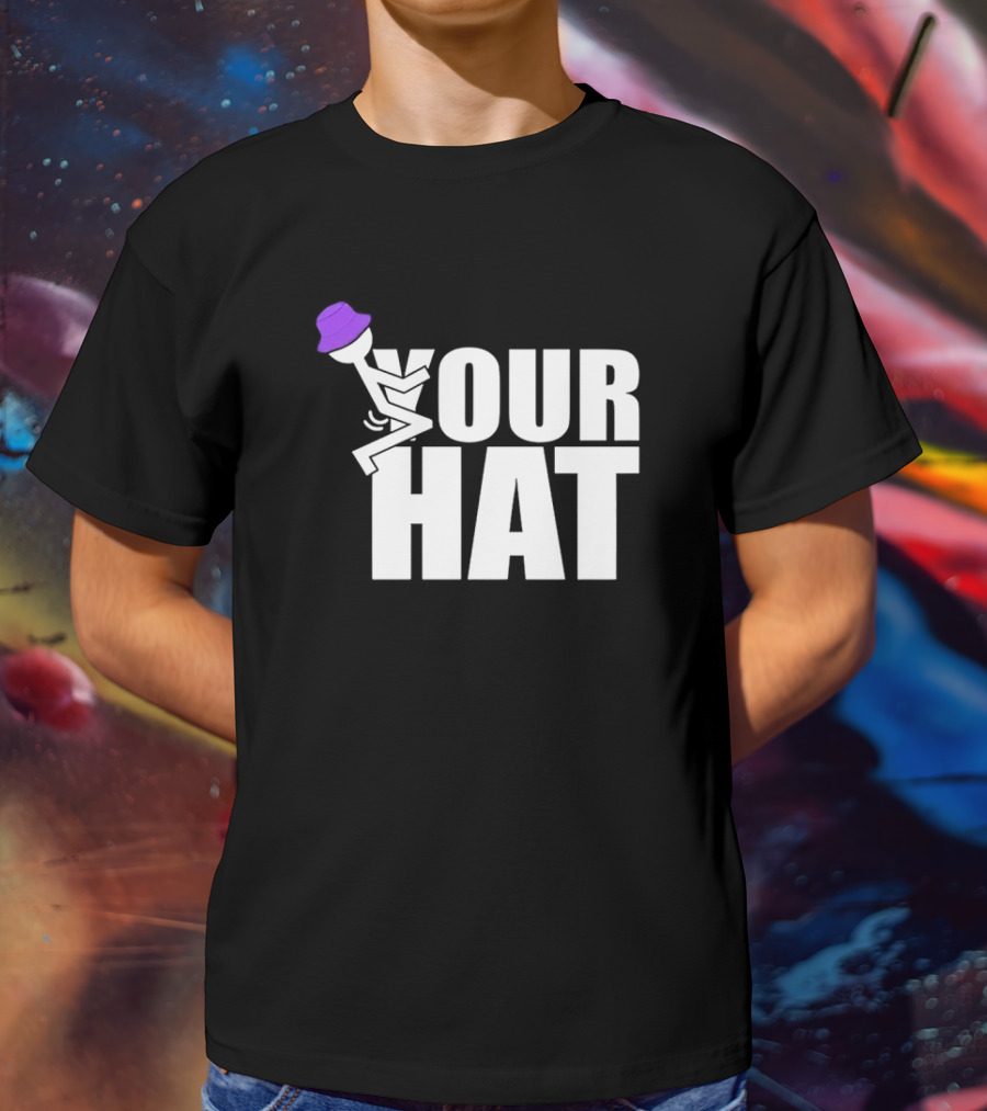 YOUR HAT Purple Bucket Stick Figure Cozy Vibe T-Shirt