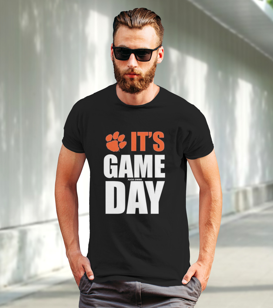 Clemson Tigers It's Game Day Paw Print Alicia Owens T-Shirt
