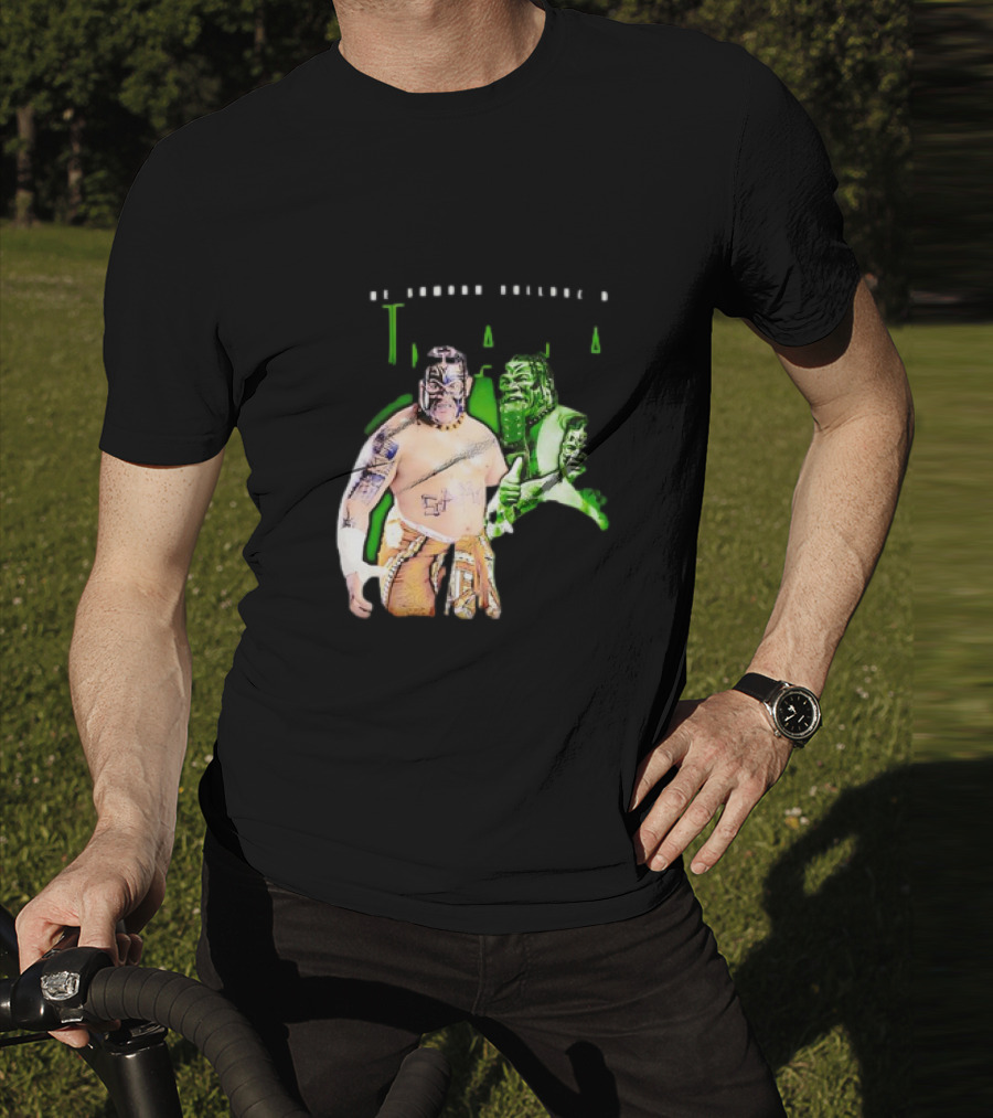 The Samoan Bulldozer Umaga Wrestler Graphic With Green Highlights T-Shirt