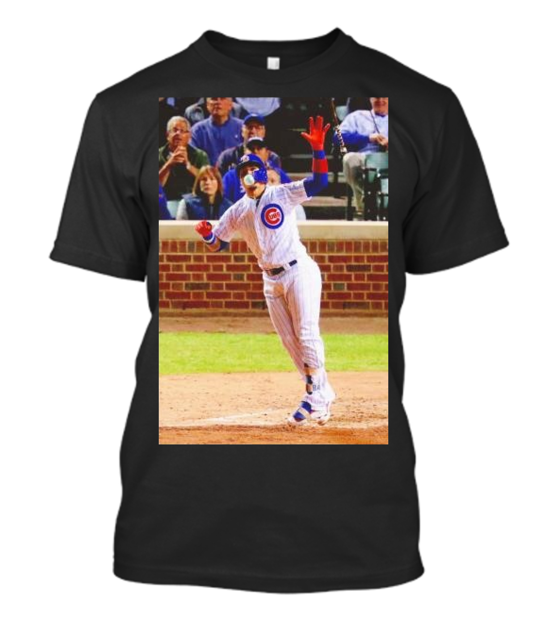 Javy Baez Chicago Cubs Blows A Bubble Hitting Second Home Run Baseball Action T-Shirt