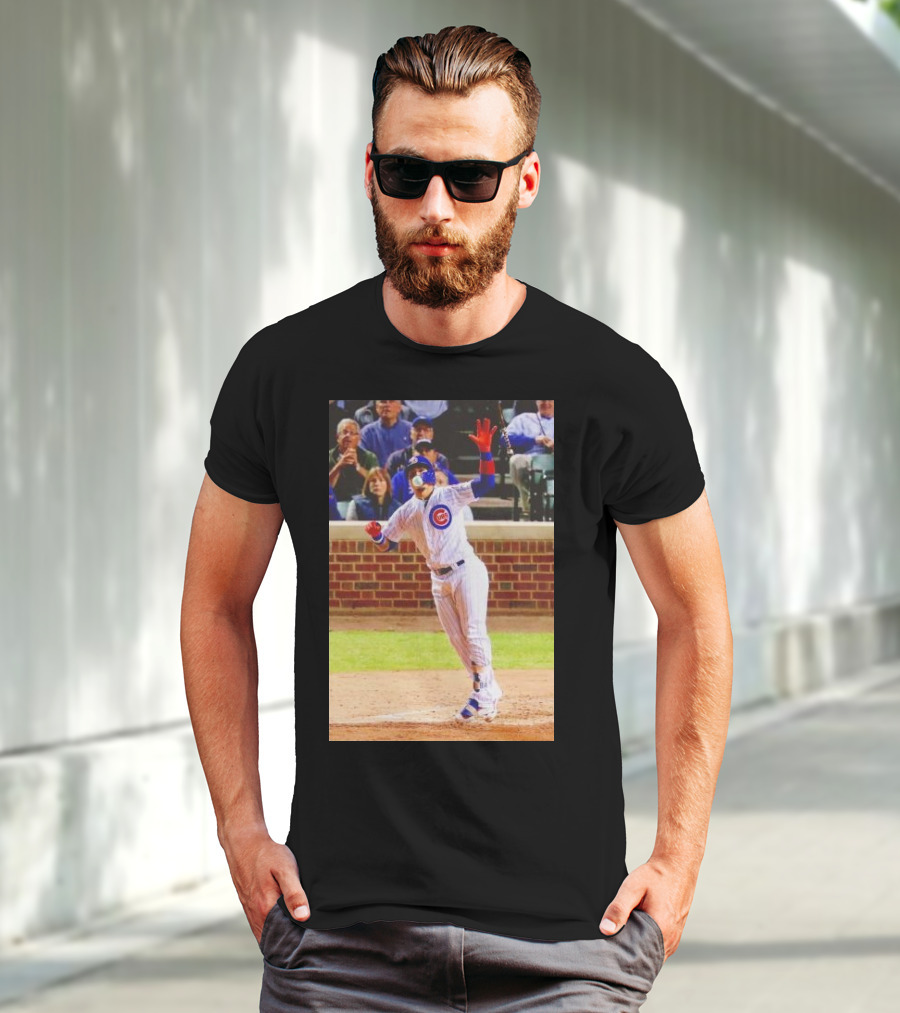 Javy Baez Chicago Cubs Blows A Bubble Hitting Second Home Run Baseball Action T-Shirt