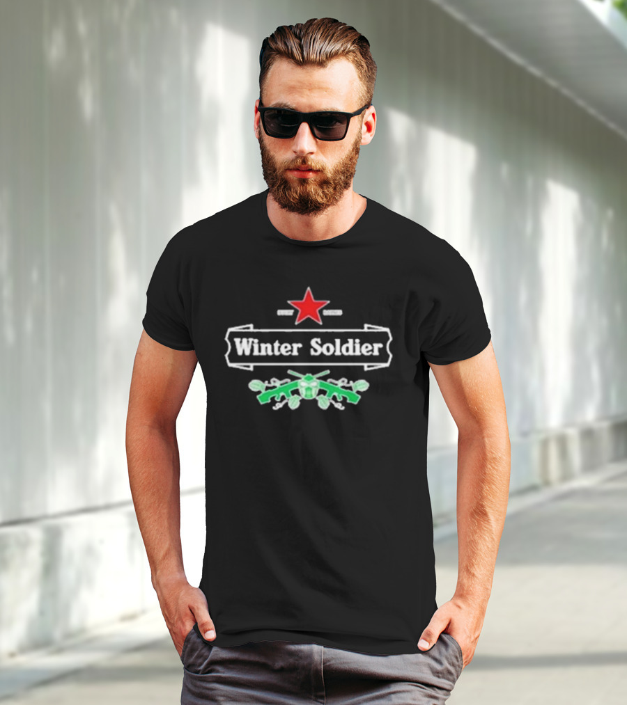 Winter Soldier Bucky Barnes Star Beer Emblem T-Shirt
