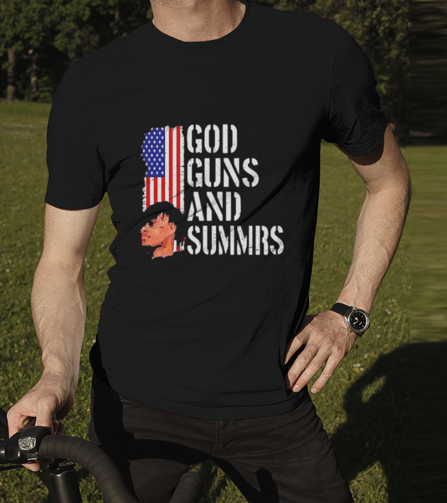 Kankan God Guns And Summrs American Flag Iconic T-Shirt