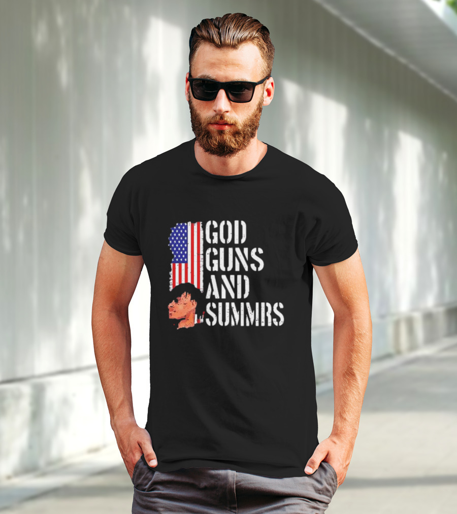 Kankan God Guns And Summrs American Flag Iconic T-Shirt