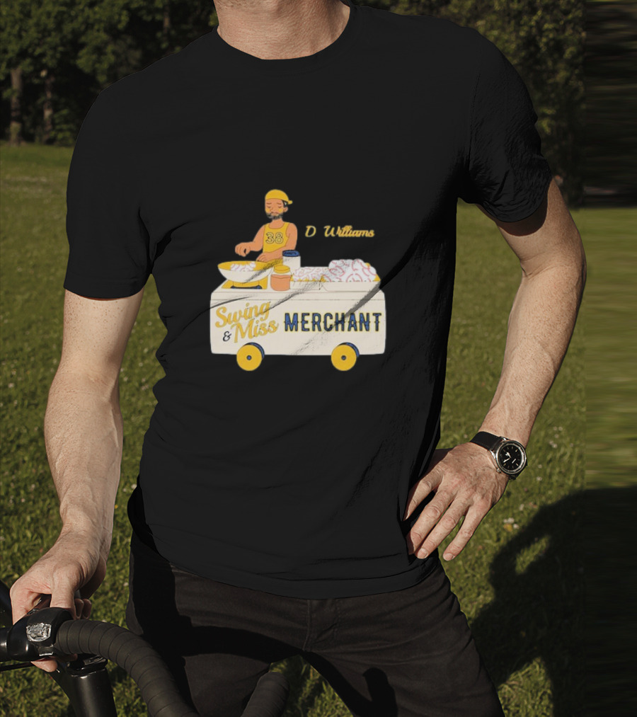 Devin Williams Swing And Miss Merchant Milwaukee Brewers Cartoon Baseball 38 T-Shirt