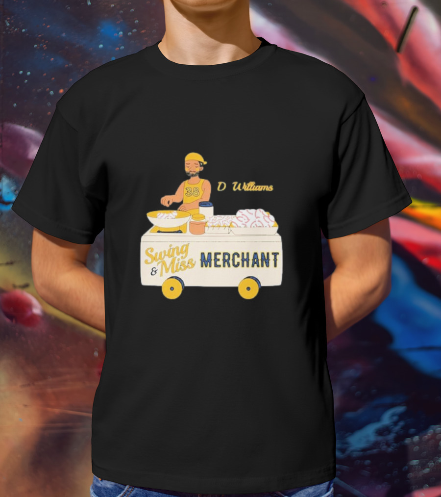 Devin Williams Swing And Miss Merchant Milwaukee Brewers Cartoon Baseball 38 T-Shirt