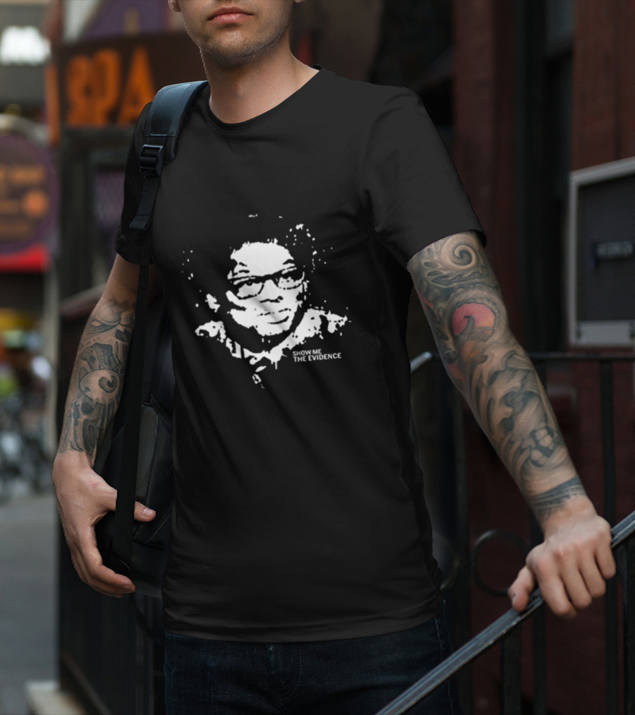 Thomas Sowell Show Me The Evidence Face Stencil T-Shirt