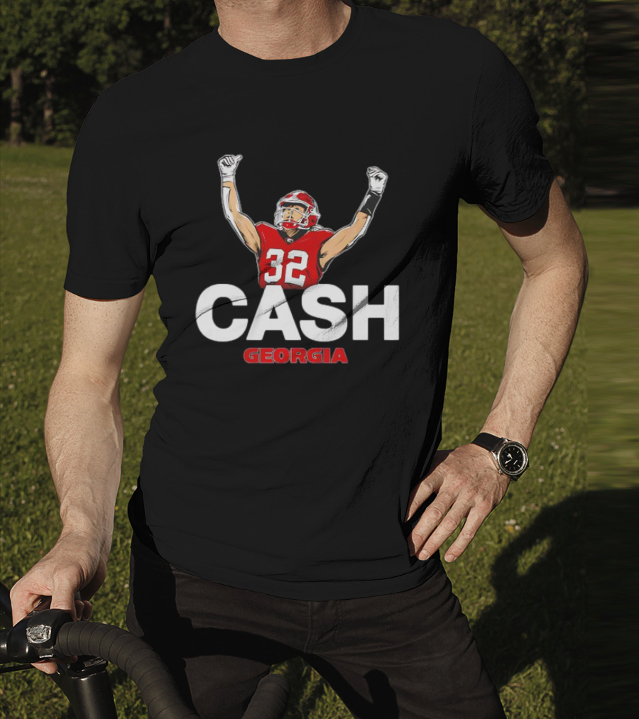 Georgia Bulldogs 32 Cash Georgia Victory Pose T-Shirt