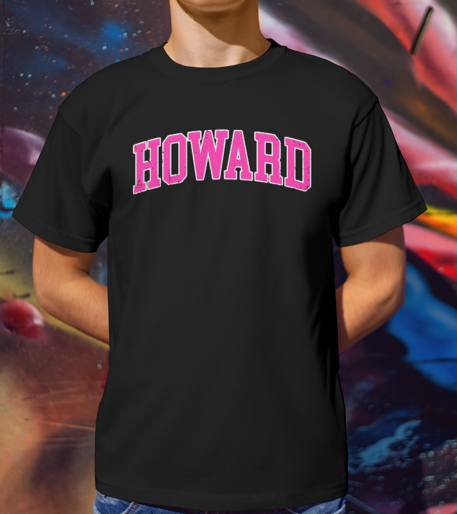Howard University Pink Arch Text T-Shirt