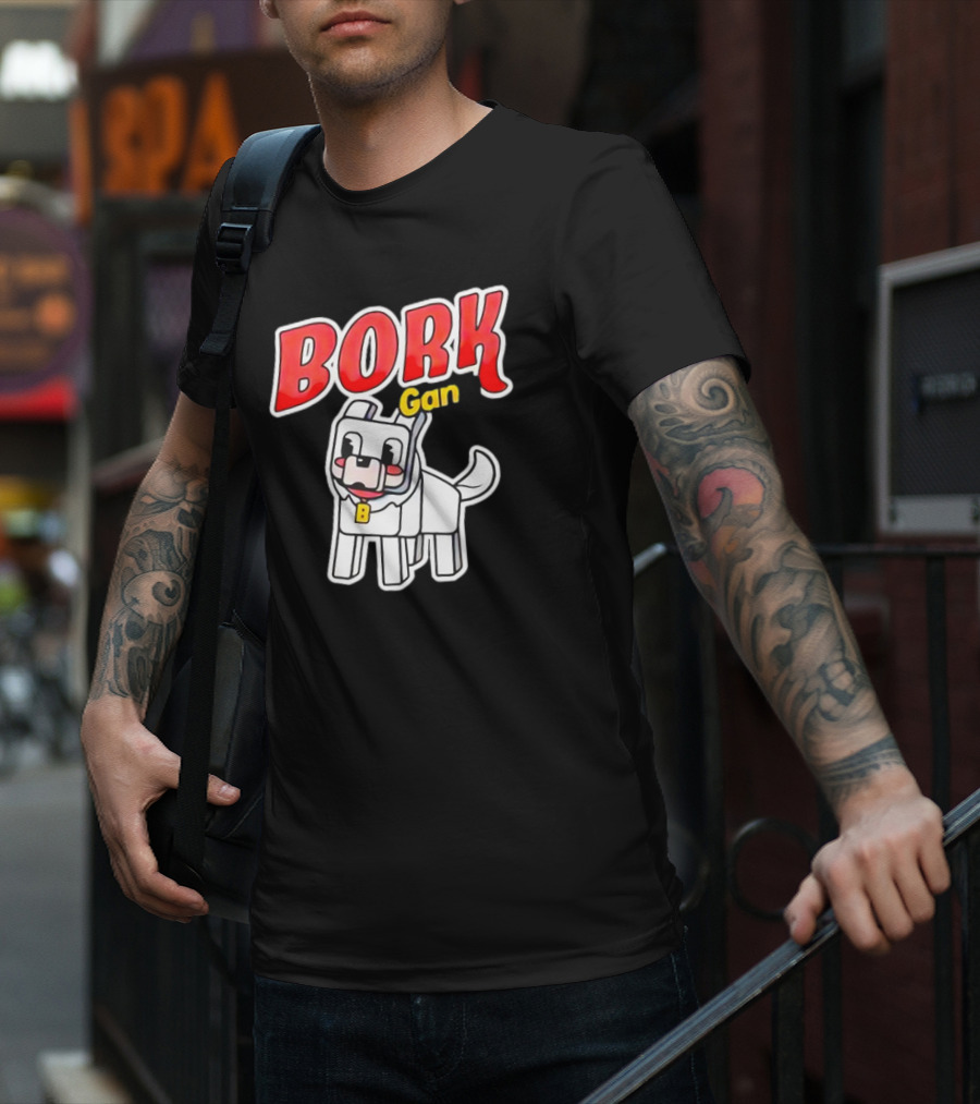 Bork Gang Dog Character With Collar T-Shirt