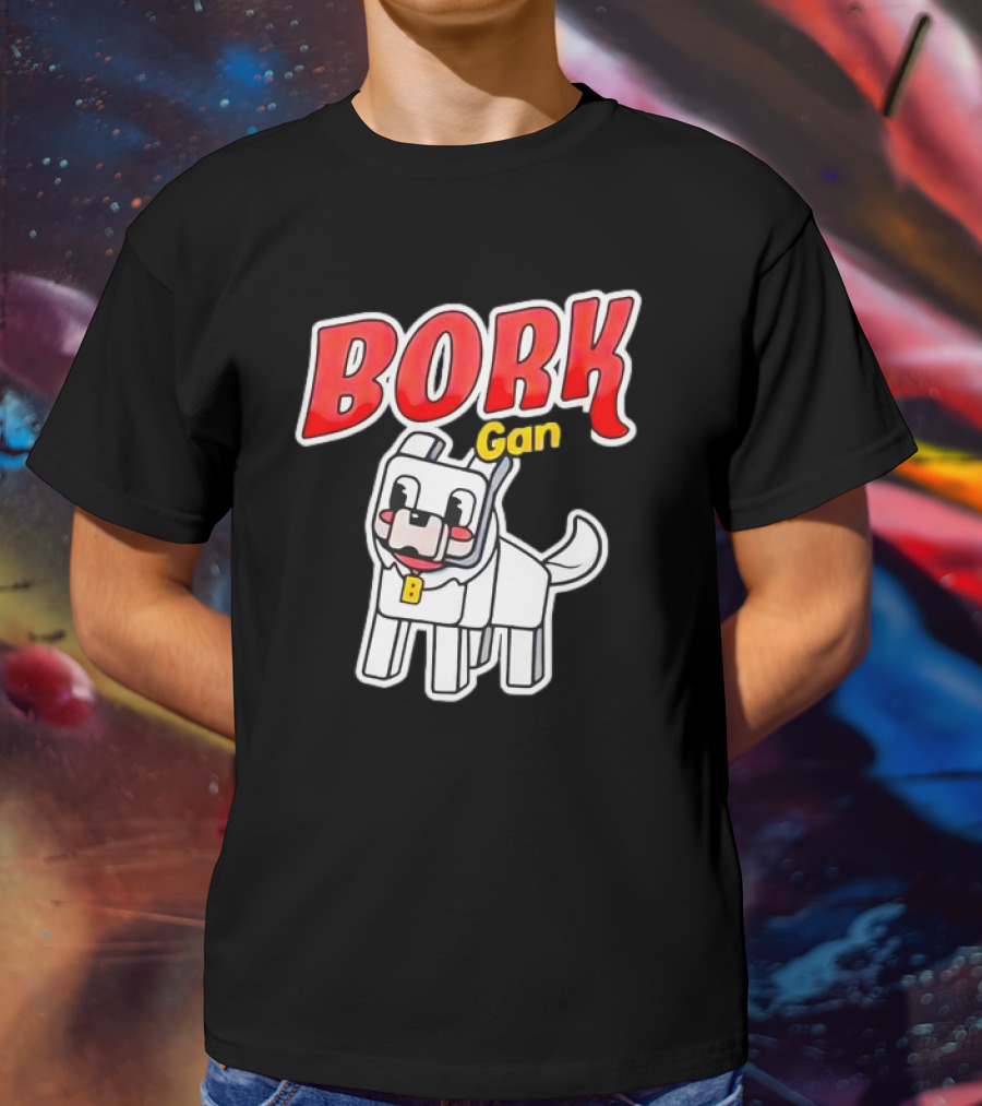 Bork Gang Dog Character With Collar T-Shirt
